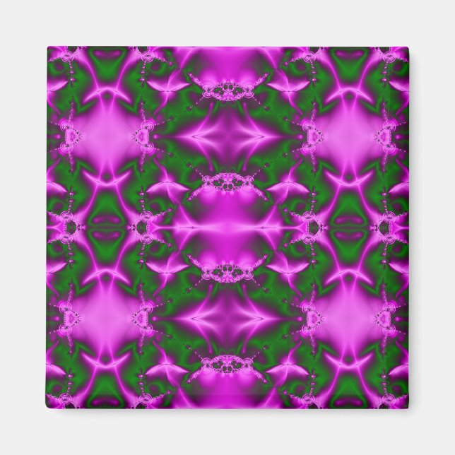 rosa und grünes Fraktal Magnet (Vorne)