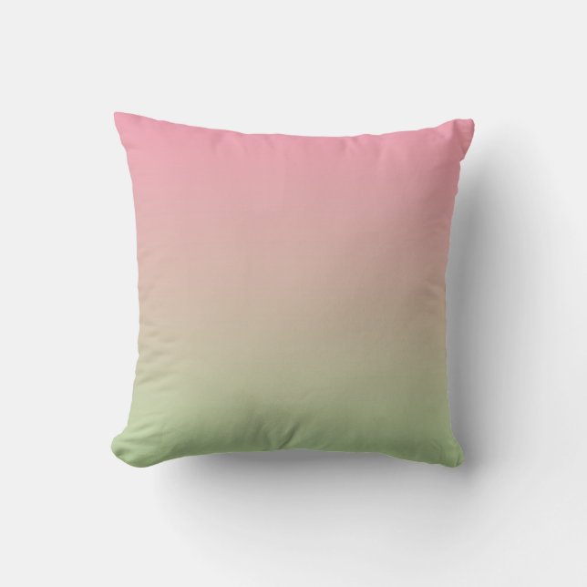 "Rosa und grünes Ombre" Kissen (Vorderseite)