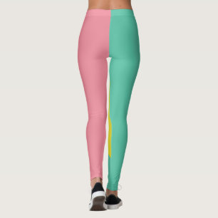 Rosa und grünes Oval Leggings