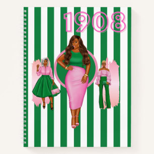 Rosa und grünes SpiralNotebook Notizbuch