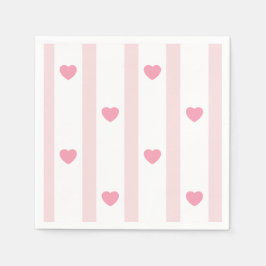 Rosa und Herz, Streifen für Party Serviette