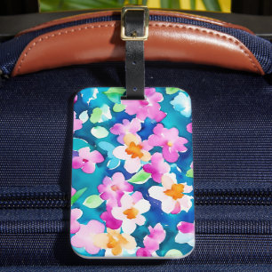 Rosa und Hübsche Blume Gepäckanhänger