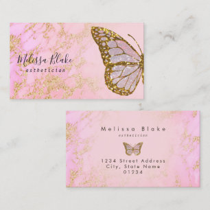 Rosa und Imitat Goldschmetterling, Goldschmetterli Visitenkarte