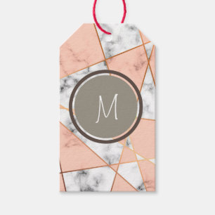 Rosa und Imitate Abstrakte Monogramm Gold Geschenkanhänger