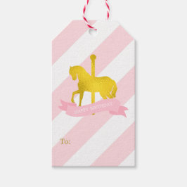 Rosa und Imitate Goldene Fohlen Karussell Pferd Geschenkanhänger