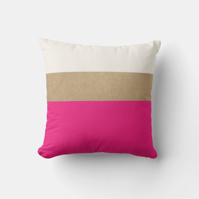 Rosa und Imitatgoldleder Kissen (Vorderseite)