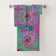 Rosa und Kalkgrün Groovy Abstrakt Retro Swirl