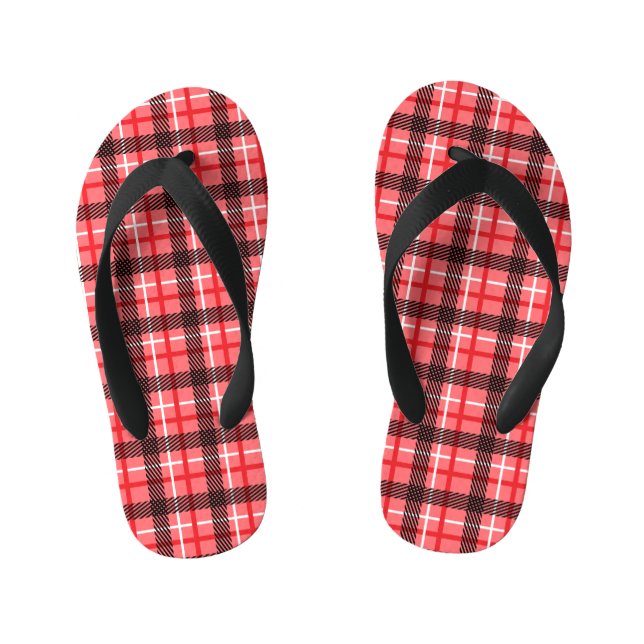 Rosa und Kariert Kinderbadesandalen (Fußbett)