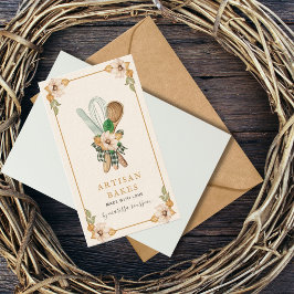 Rosa und Kariertes Backen & Kochen Utensidische Bä Visitenkarte