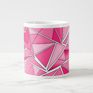 Rosa und karmesinrote geometrische Formen Muster m Jumbo-Tasse