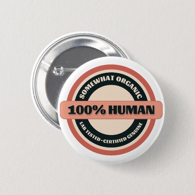 Rosa und Korallen 100% des Menschen | Etwas Bio Button (Vorne & Hinten)