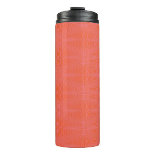 Rosa und Korallen Welliges Streifenmuster   Modern Thermosbecher