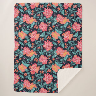 Rosa und korallenfarbene Blume Sherpadecke