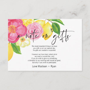 Rosa und Lemon wünschen eine gute Hochzeitskarte Begleitkarte