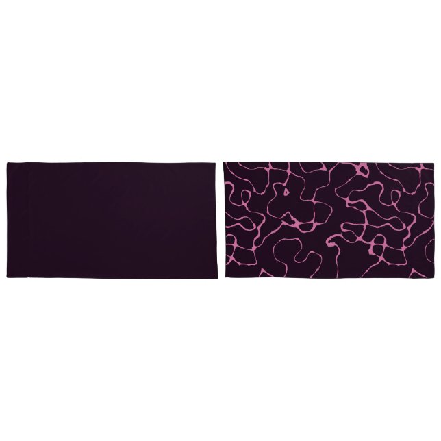 rosa und Lila Abstrakt Kissenbezug (Rückseite-Set)