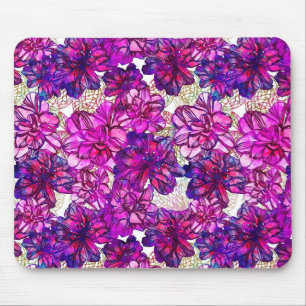 rosa und Lila Abstrakte Blume Muster Mousepad