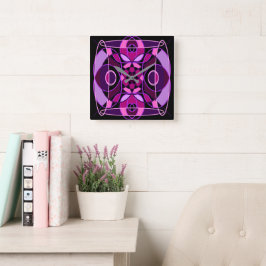 Rosa und lila abstrakte Mosaikfliesen Quadratische Wanduhr
