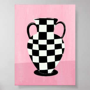 Rosa und Lila Abstrakte Vase-Illustration Poster