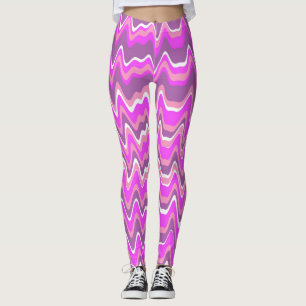 Rosa und lila abstraktes Muster Leggings