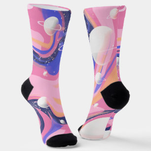 Rosa und Lila Außenraum Abstrakt drehen Socken