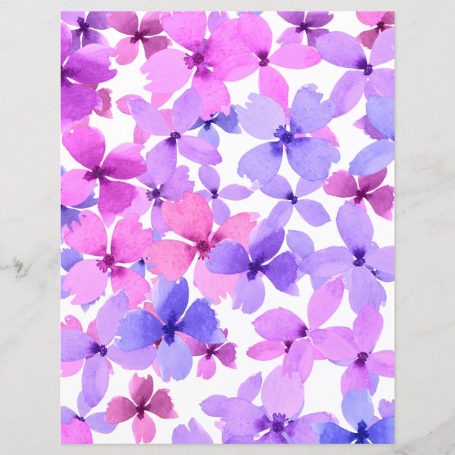 Rosa und Lila Blume für Aquarellbilder (Vorderseite)