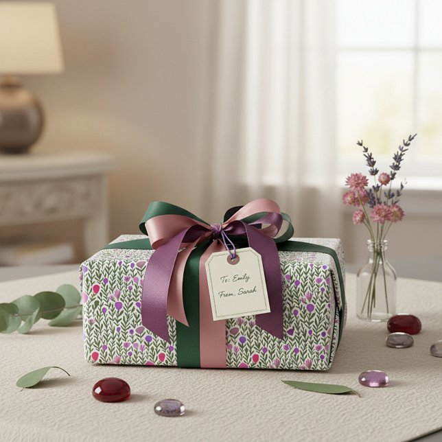 Rosa und lila Blume Geschenkpapier (Von Creator hochgeladen)