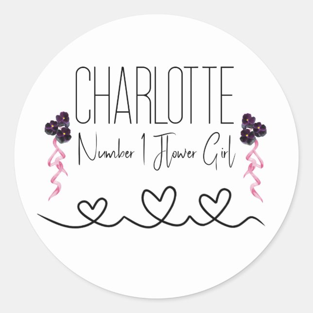 Rosa und lila Blume Runder Aufkleber (Vorderseite)