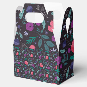 Rosa und lila Blumenillustrationsmuster Geschenkschachtel
