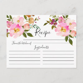 Rosa und Lila Blumenkarte Postkarte