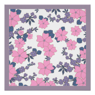 ROSA UND LILA BLUMENMUSTER POSTER