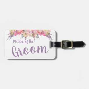 Rosa und Lila Blumenmutter am Boden Gepäckanhänger