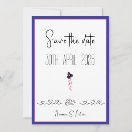 Rosa und lila Blüten Save The Date