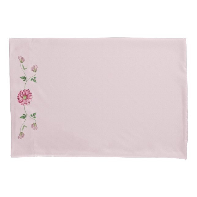 Rosa und Lila Blütenpilzkeule Kissenbezug (Vorderseite-Links)