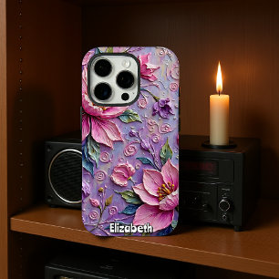 Rosa und Lila Blütenreichweite iPhone 16 Pro Hülle