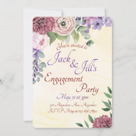 Rosa und Lila Bouquet Einladung