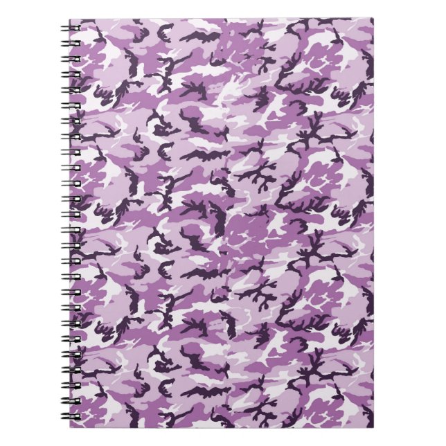 Rosa und Lila Camouflage Hintergrund Notizblock (Vorderseite)
