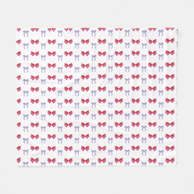 Rosa und Lila Coquette Bows Fleecedecke (Vorderseite (Horizontal))