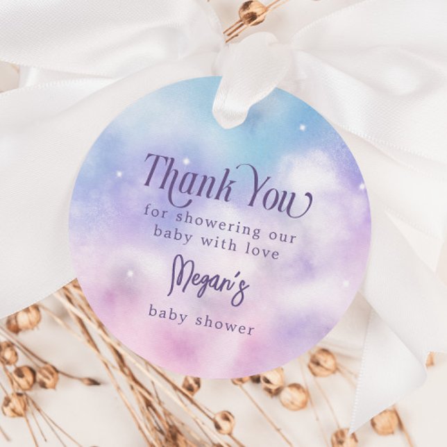 Rosa und Lila Dusche im Himmelbett Geschenkanhänger (Von Creator hochgeladen)