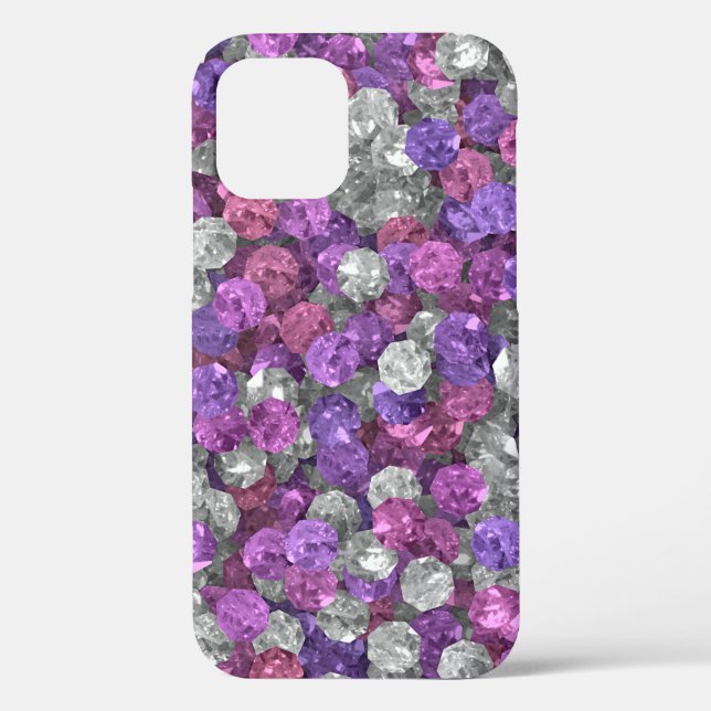 Rosa und Lila Edelsteine Case-Mate iPhone Hülle (Rückseite)