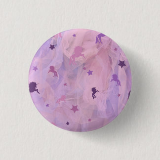 Rosa und lila Einhorn- und Sterndesign - Mädchen s Button