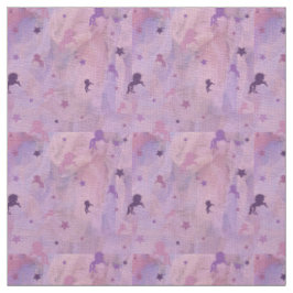 rosa und lila Einhorn- und Sterndesign- Stoff