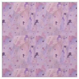 rosa und lila Einhorn- und Sterndesign- Stoff