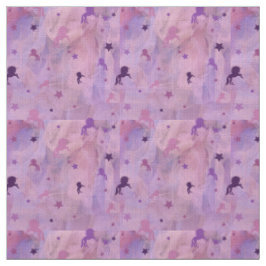 rosa und lila Einhorn- und Sterndesign- Stoff