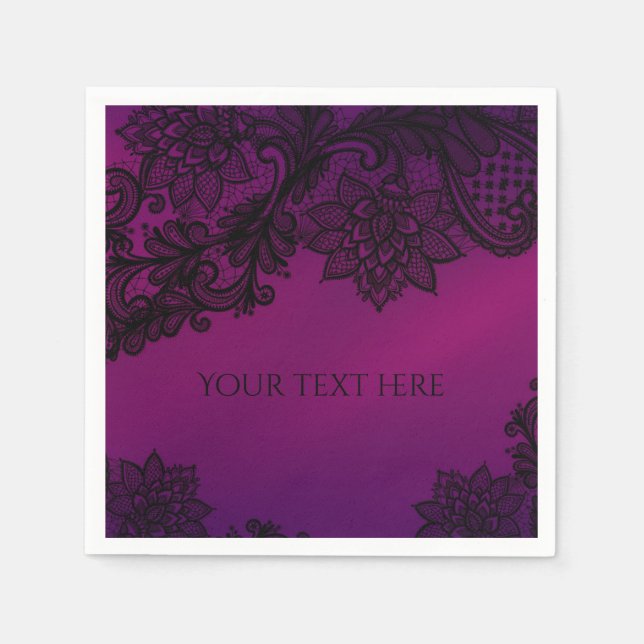 Rosa und Lila elegantes Party Serviette (Vorderseite)