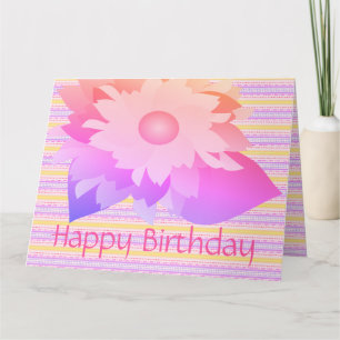 Rosa und Lila florale Happy Birthday Card Karte