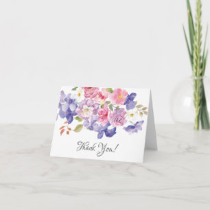 Rosa und Lila florales Brautparty Vielen Dank Dankeskarte