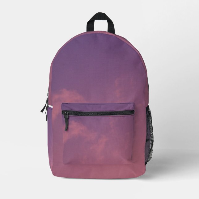 Rosa und Lila Foto Bedruckter Rucksack (Vorderseite)