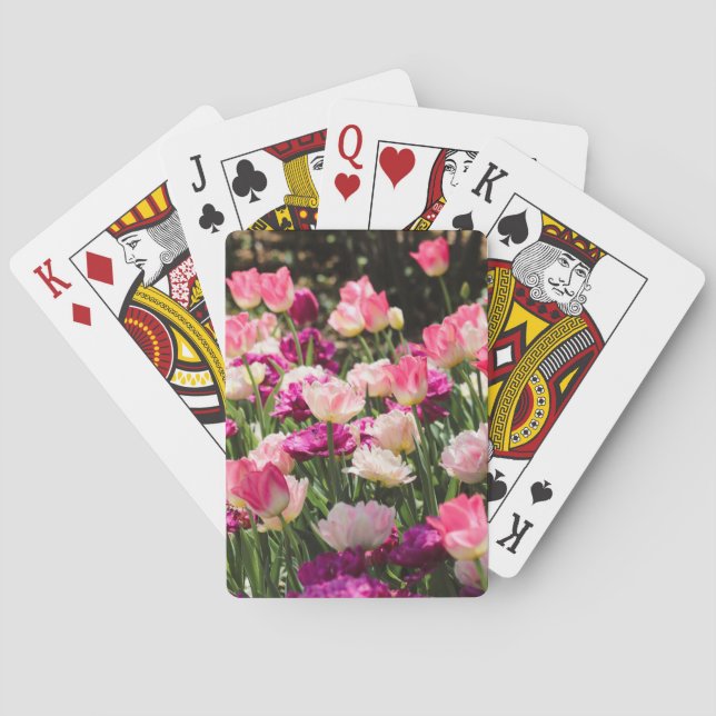 Rosa und Lila Freude Spielkarten (Rückseite)