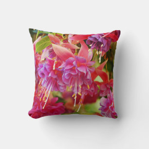 Rosa und lila Fuschia-Blume Kissen