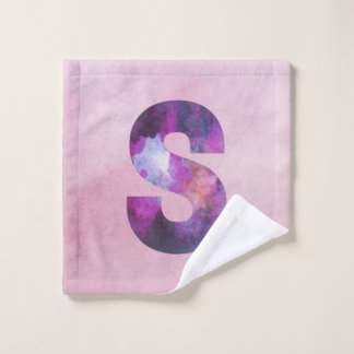 Rosa und Lila Galaxie Letter S Waschlappen